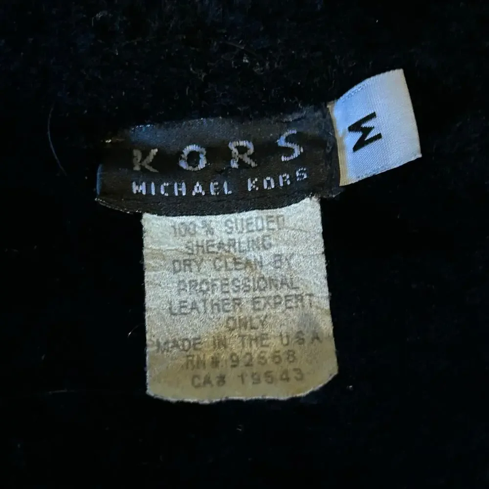 Vintage KORS Michael Kors 100% Suade Shearing Black Vest Size Medium